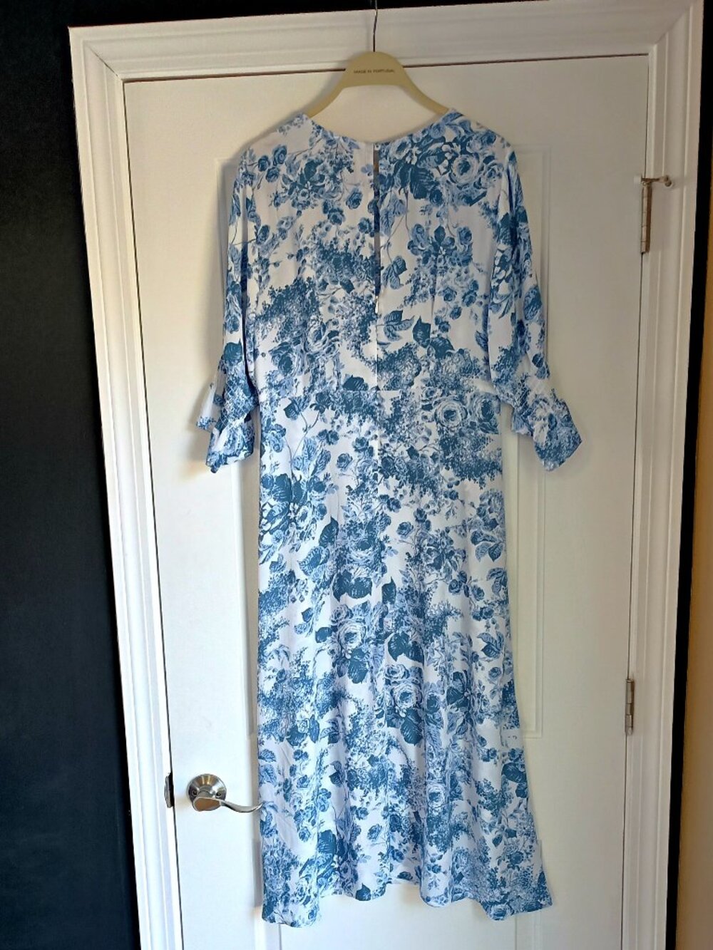 NWOT! HALOGEN BLUE ROSES TOILE FLORAL DRESS SZ M - Picture 3 of 5